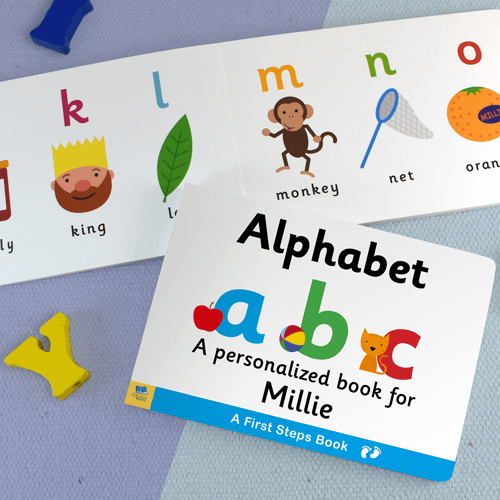 First Steps Alphabet Personalized Board Book for Toddlers First Steps Alphabet Personalized Board Book for Toddlers