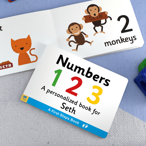First Steps Numbers Personalized Board Book for Toddlers First Steps Numbers Personalized Board Book for Toddlers