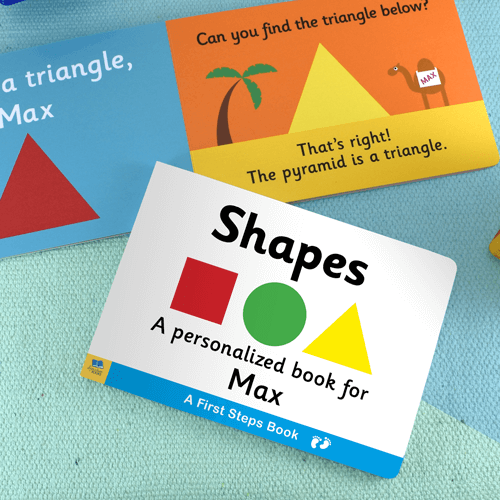 First Steps Shapes Personalized Board Book for Toddlers First Steps Shapes Personalized Board Book for Toddlers
