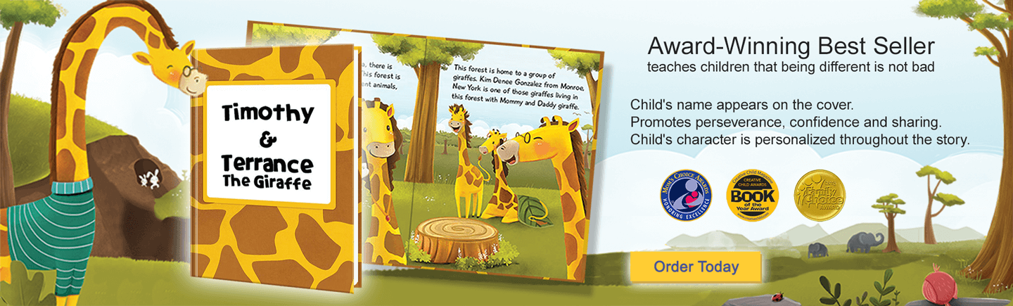 Personalized Terrance the Giraffe Children's Book